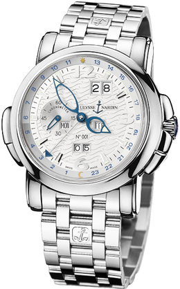 Ulysse Nardin GMT Perpetual Silver Dial 18kt White Gold Mens Watch 320-60-8-60 320-60-8/60
