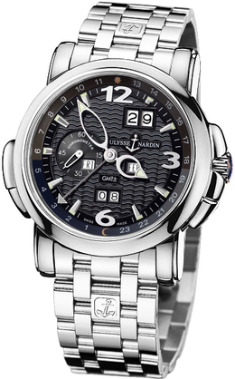 Ulysse Nardin GMT Perpetual Black Dial 18kt White Gold Mens Watch 320-60-8-62 320-60-8/62
