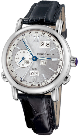 Ulysse Nardin GMT Perpetual Anthracite Dial Leather Strap Automatic Mens Watch 320-82-31