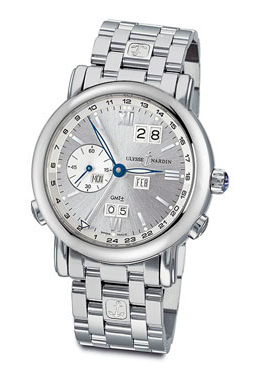 Ulysse Nardin GMT Perpetual Silver Dial 18kt White Gold Automatic Mens Watch 320-82-8-31