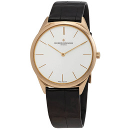 Vacheron Constantin Historiques Ultra Fine 1955 Silver Dial Black Leather Mens Watch 33155/000r-9588