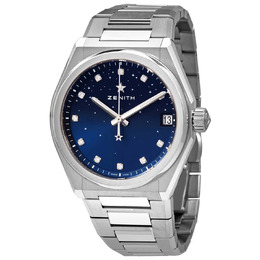 Zenith DEFY Midnight Automatic Blue Gradient Diamond Dial Ladies Watch 03.9200.670/01.mi001