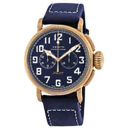Zenith Pilot Type 20 Bronze Chronograph Automatic Blue Dial Mens Watch 29.2430.4069/57.c808