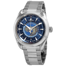 Pre-owned Omega Seamaster Aqua Terra GMT Blue Dial Mens Watch 220.10.43.22.03.001