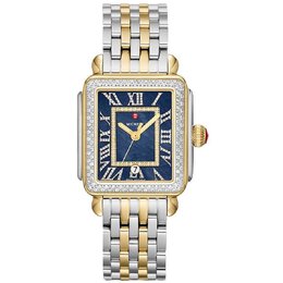 Michele Deco Madison Quartz Blue Dial Ladies Watch mww06t000239