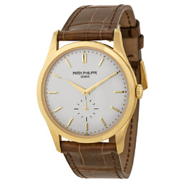 Pre-owned Patek Philippe Calatrava Opaline White Dial Mens Watch 5196j-001