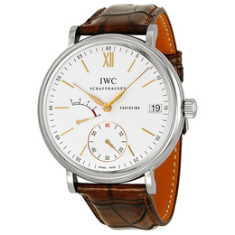 Pre-owned IWC Portofino Hand Wound Eight Days Silver Dial Mens Watch IW510103