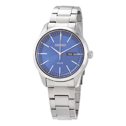 Seiko Solar Mens Watch SNE525P1 - Analog Eco-Drive with Date/Day Display