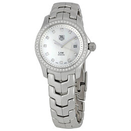 Pre-owned Tag Heuer Link Diamond White Mother-of-pearl Dial Ladies Watch wjf1319.ba0572