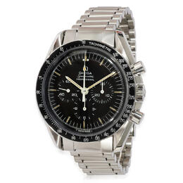Pre-owned Omega Speedmaster Chronograph Hand Wind Black Dial Mens Watch 145.022-69