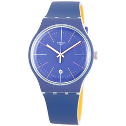 Swatch SUOS403 Mens Blue Layered Quartz Watch