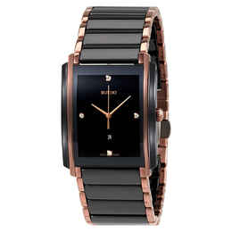 Rado Integral L Black Dial Ceramic Diamond Mens Watch r20207712