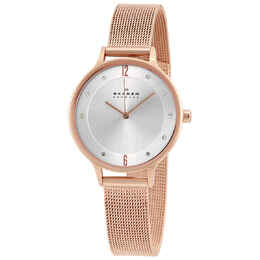 Skagen Anita Silver Dial Rose Gold-tone Ladies Watch skw2151