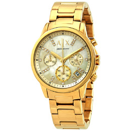 Armani Exchange Smart Chronograph Gold Dial Ladies Watch ax4327
