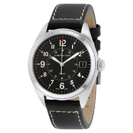 Hamilton Khaki Field Black Dial Black Leather Watch h68551733