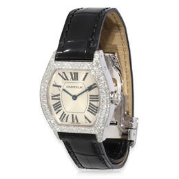 Pre-owned Cartier Privee Hand Wind Diamond Silver Dial Ladies Watch 2644