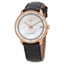 Mido Comander II Ladies Watch Automatic Mother of Pearl Dial Diamond Hour Markers M016207361168