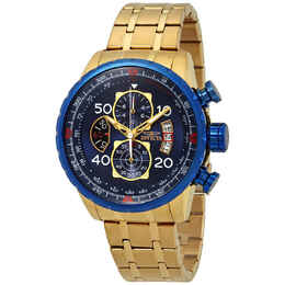 Invicta Aviator Chronograph Blue Dial 18kt Gold-plated Mens Watch 19173