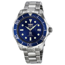 Invicta Grand Diver Blue Dial Stainless Steel Mens Watch 3045