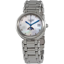 Longines PrimaLuna Moonphase Mother of Pearl Diamond Dial Ladies Watch l8.116.4.87.6