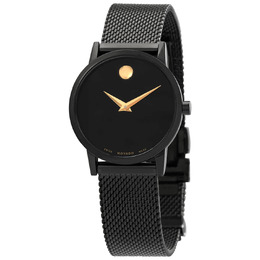 Movado Museum Classic Quartz Black Dial Ladies Watch, Model 0607493