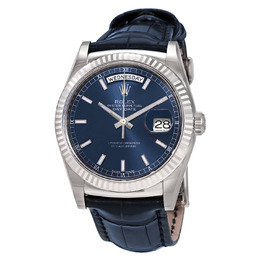Rolex Day-Date Automatic Chronometer Blue Dial Mens Watch 118139