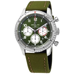 Breitling Aviator 8 Chronograph Automatic Green Dial Watch ab01192a1l1x1