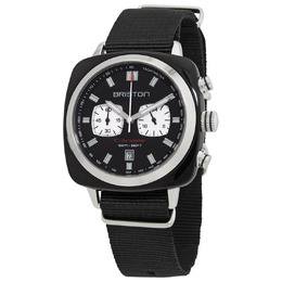 Briston Clubmaster Chronograph Quartz Black Dial Mens Watch 17142.SA.BS.1.NB