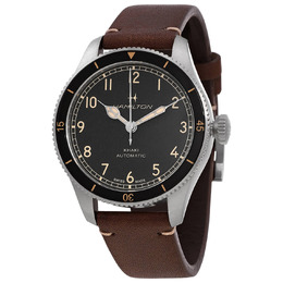 Hamilton H76205530 Khaki Aviation Mens Automatic Watch Black Dial