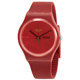 Swatch BELTEMPOR Quartz Red Dial Mens Watch SO29R700