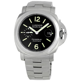 Pre-owned Panerai Luminor Marina Automatic Black Dial Mens Watch pam00299