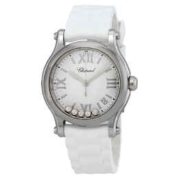 Chopard Happy Sport Diamond White Matte Dial Ladies Watch 278582-3001