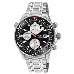 Gevril Hudson Yards Chronograph Automatic Black Dial Mens Watch 48814b