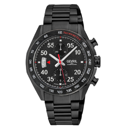 Gevril Ascari Chronograph Automatic Black Dial Mens Watch 48312b