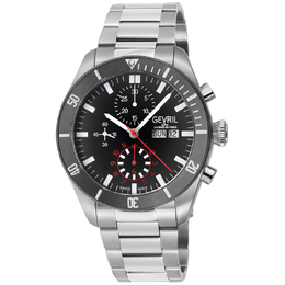 Gevril Yorkville Chronograph Automatic Grey Dial Mens Watch 48624b