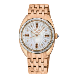 Gevril Palermo Ladies Watch Model 13103b GV2 Rose Gold Dial Mother of Pearl Sapphire Crystal