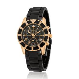 Le Vian Ceramic Chronograph Quartz Diamond Black Dial Unisex Watch lv931crdd