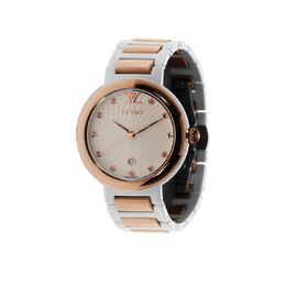 Le Vian Ceramic Quartz Diamond Champagne Dial Unisex Watch lv981-c