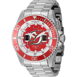 Invicta NHL New Jersey Devils Quartz Red Dial Mens Watch 42253