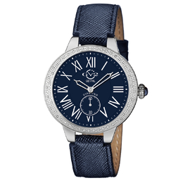 GV2 Gevril Astor Quartz Diamond Blue Dial Ladies Watch 9111