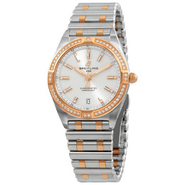 Breitling Chronomat Quartz Chronometer Diamond White Dial Ladies Watch u77310591a1u1