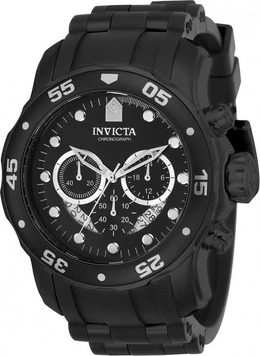 Invicta Pro Diver Chronograph Black Dial Black Polyurethane Mens Watch 21930