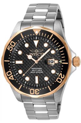 Invicta Pro Diver Black Dial Stainless Steel Mens Watch 12567