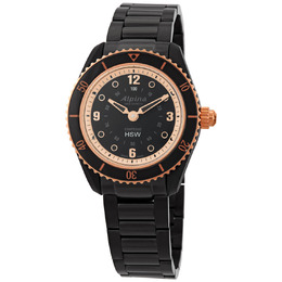 Alpina Black Dial Ladies Stainless Steel Horological Smart Watch al-281by3v4b