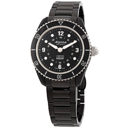 Alpina Comtesse Horological Alarm World Time Quartz Black Dial Ladies Watch al-281bs3v6b