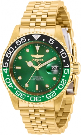Invicta Pro Diver Quartz Green Dial Sprite Bezel Mens Watch 36044