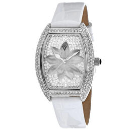 CV4851 Christian Van Sant Ladies Watch, Lotus Series Quartz Analog White Dial with Silver-tone Hands & Mineral Crystal