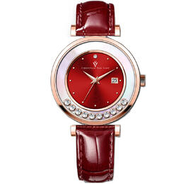 Christian Van Sant Bria Quartz Red Dial Ladies Watch CV3816