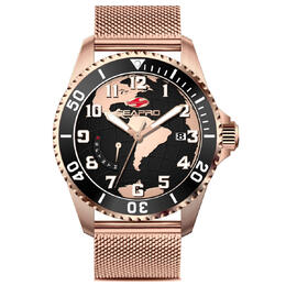Seapro Watch - SP4763 Black Dial Mens Rose Gold Tone