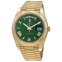 Rolex Day-Date 40 Green Dial Mens 18kt Yellow Gold Rolex President Watch m228238-0061